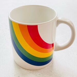 Vintage 80s F. T. D. A. Rainbow Coffee Mug Cup